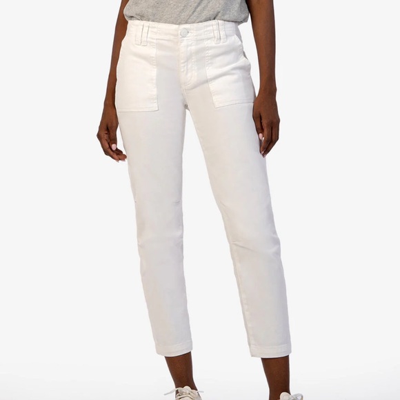 Kut from the Kloth Denim - Kut From The Kloth Reece Mid Rise Cropped Jeans in Optic White